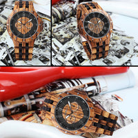 Thumbnail for Bewell 116C Chronograph Zebra Wood Watch
