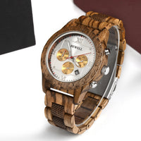 Thumbnail for Bewell 180AG Zebra with Walnut Wood Watch