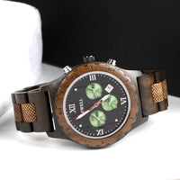 Thumbnail for Bewell 180AG Ebony with Chocolate Wood Watch