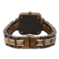 Thumbnail for Bewell W185AL Ladies Walnut with Zebra Wood Watch