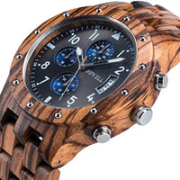 Thumbnail for Bewell W109D Chronograph Zebra Sandalwood Watch