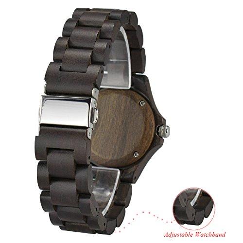Woman Ladies Bewell Bamboo Ebony Wood Watch Her