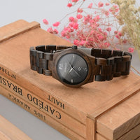 Thumbnail for Bewell 153A Ladies Classic Black Sandalwood Wood Watch
