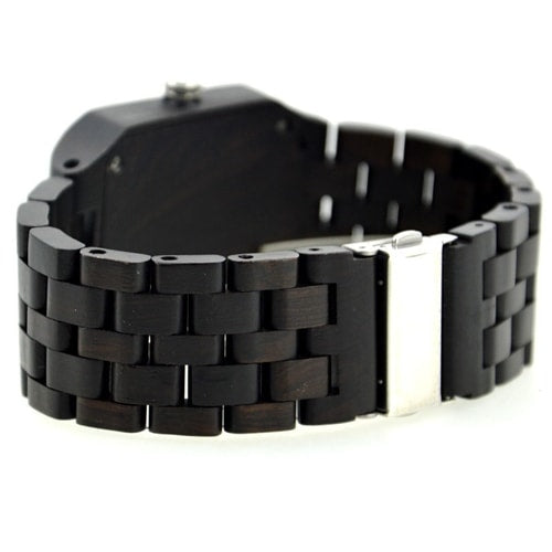 Bewell 111A Ebony Square Wood Watch