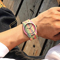 Thumbnail for Bewell W105DG UniSex Bright Color Wood Watch