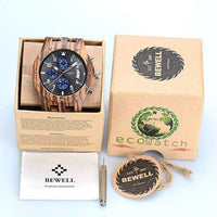 Thumbnail for Bewell W109D Chronograph Zebra Sandalwood Watch