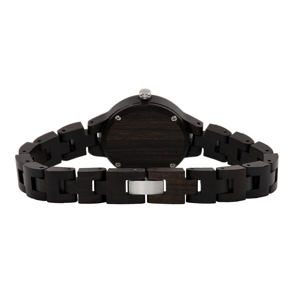 Bewell 150A Ebony Wood Watch - Mother of Pearl Dial