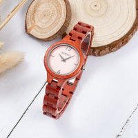 Thumbnail for Bewell 150A Red Sandalwood Wood Watch - Mother of Pearl Dial