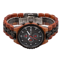 Thumbnail for Bewell Chronograph Red Sandalwood and Ebony Wood And Stainless Steel Watch