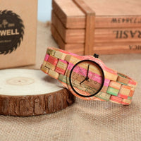 Thumbnail for Bewell W105DL Ladies Pastel Color Wood Watch