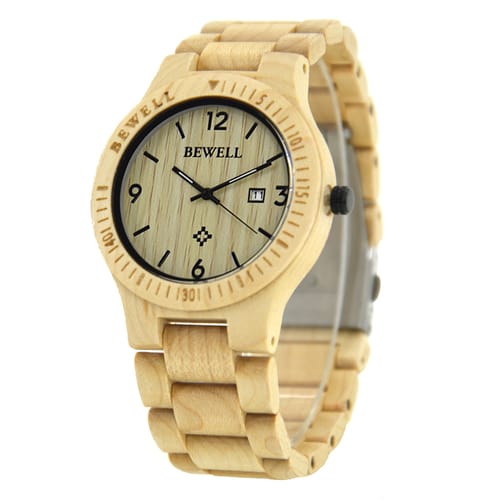 Bewell 086B Retro Bamboo Maple Wood Watch