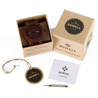 Thumbnail for Bewell Classic Retro Bamboo Red Sandalwood Wood Watch Bamboo watch