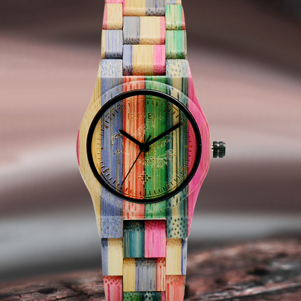 Bewell W105DL Ladies Bright Color Wood Watch Bewell South Africa