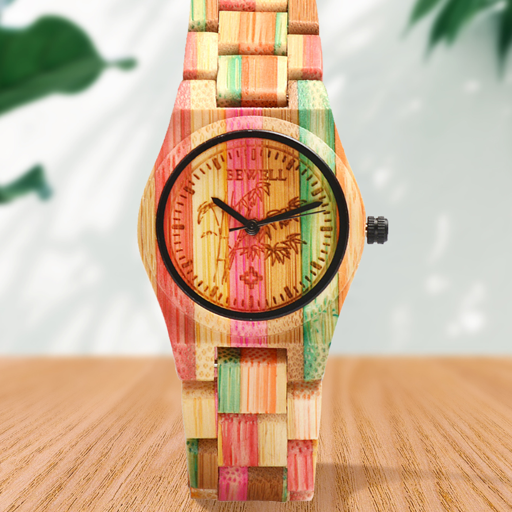 Bewell W105DL Ladies Pastel Color Wood Watch