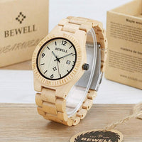Thumbnail for Bewell 086B Retro Bamboo Maple Wood Watch