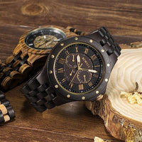 Thumbnail for Bewell 116C Chronograph Ebony Wood Watch