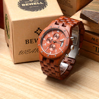 Thumbnail for Bewell W109D Chronograph Red Sandalwood Watch