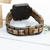 Thumbnail for Bewell W185AL Ladies Walnut with Zebra Wood Watch