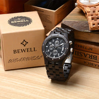 Thumbnail for Bewell W109D Chronograph Black Sandalwood Watch