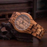 Thumbnail for Bewell 086B Retro Bamboo Zebra Wood Watch