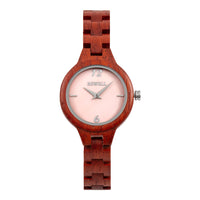 Thumbnail for Bewell 150A Red Sandalwood Wood Watch - Mother of Pearl Dial