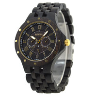 Thumbnail for Bewell Chronograph Bamboo Ebony Wood Watch