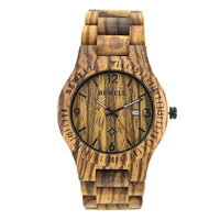 Thumbnail for Bewell Classic Retro Bamboo Zebra Wood Watch Bamboo watch