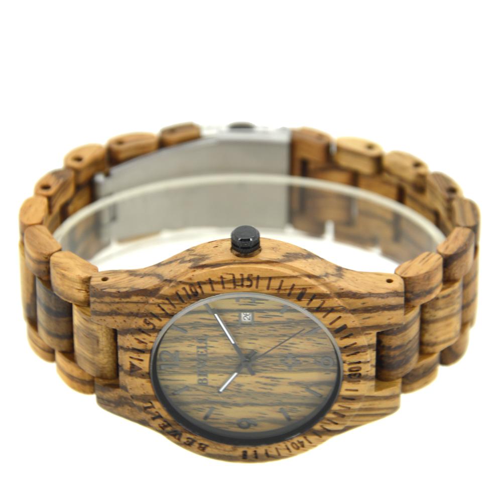 Bewell Classic Retro Bamboo Zebra Wood Watch Bamboo watch