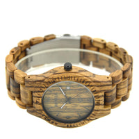 Thumbnail for Bewell Classic Retro Bamboo Zebra Wood Watch Bamboo watch