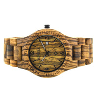 Thumbnail for Bewell Classic Retro Bamboo Zebra Wood Watch Bamboo watch