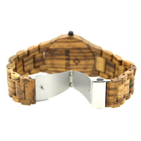 Thumbnail for Bewell Classic Retro Bamboo Zebra Wood Watch Bamboo watch