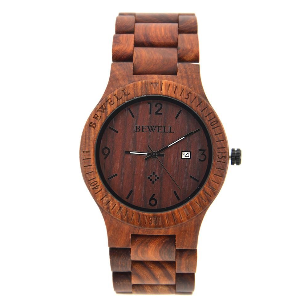 Bewell Classic Retro Bamboo Red Sandalwood Wood Watch Bamboo watch