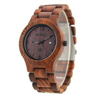 Thumbnail for Bewell Classic Retro Bamboo Red Sandalwood Wood Watch Bamboo watch