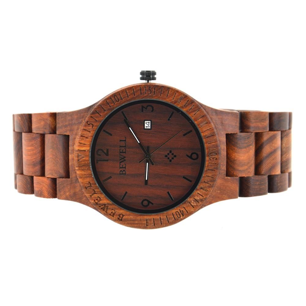 Bewell Classic Retro Bamboo Red Sandalwood Wood Watch Bamboo watch