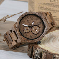 Thumbnail for Bewell 154A Classic Black Walnut Wood Watch