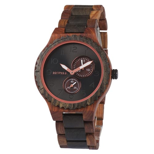 Bewell 154A Classic Red & Black Sandalwood Watch
